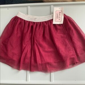 Bailey Lane Red/Purple Tulle Skirt with silver elastic waist